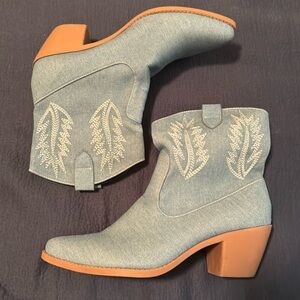 Denim short top fashion boots